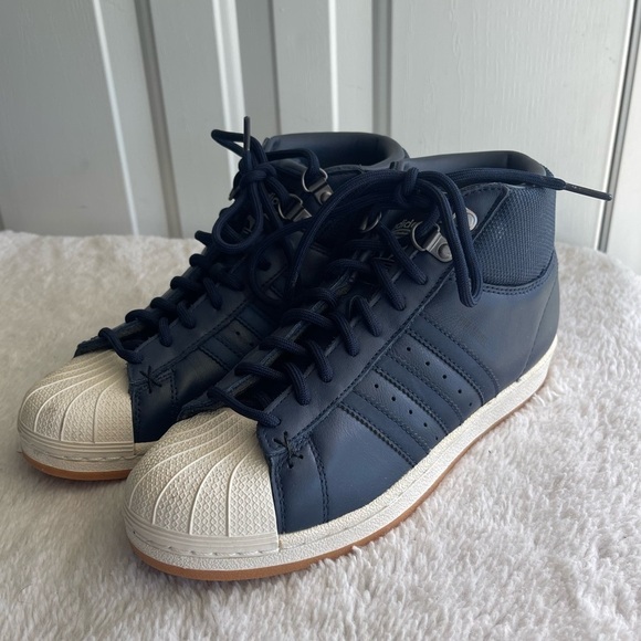 Adidas Ortholite Pro model Aux 3 Hightop navy white sneakers - Picture 1 of 10